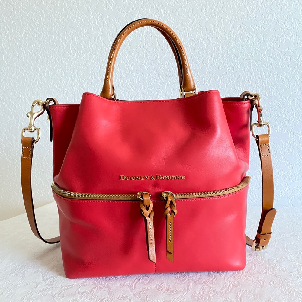 Dooney & Bourke large City Dawson Satchel, Red - Picture 1 of 11